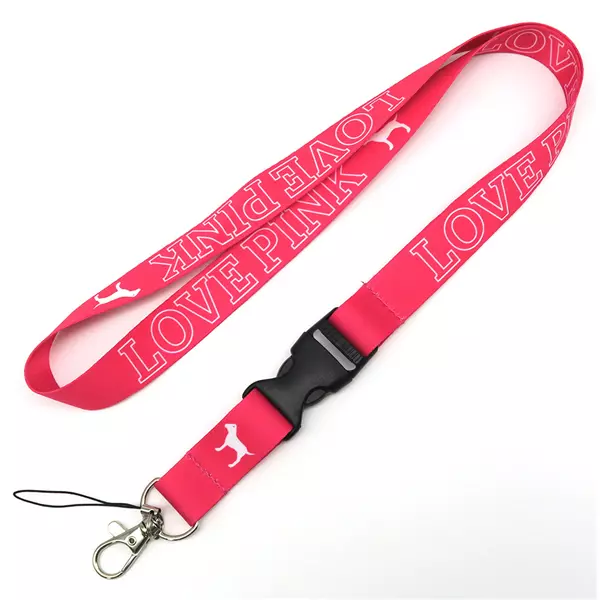 Pink Lanyard With Buckle