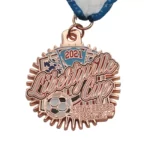 Copper football medal