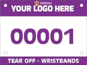 Bib number with event wristbands